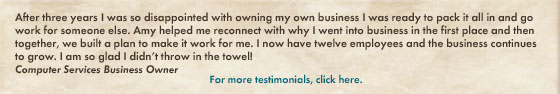 business coaching testimonial amy ruppert